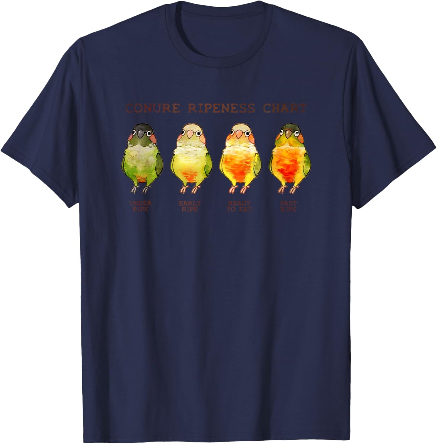 Conure Ripeness Chart T-Shirt - T-Shirt | Navy