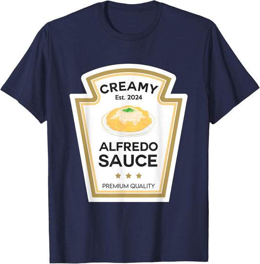 Creamy Alfredo Sauce Condiment With Jesus Christian Family T-Shirt - T-Shirt | Navy