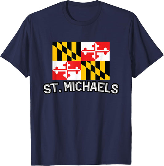 St. Michaels - Maryland | Saint - MD City State USA Souvenir T-Shirt - T-Shirt | Navy