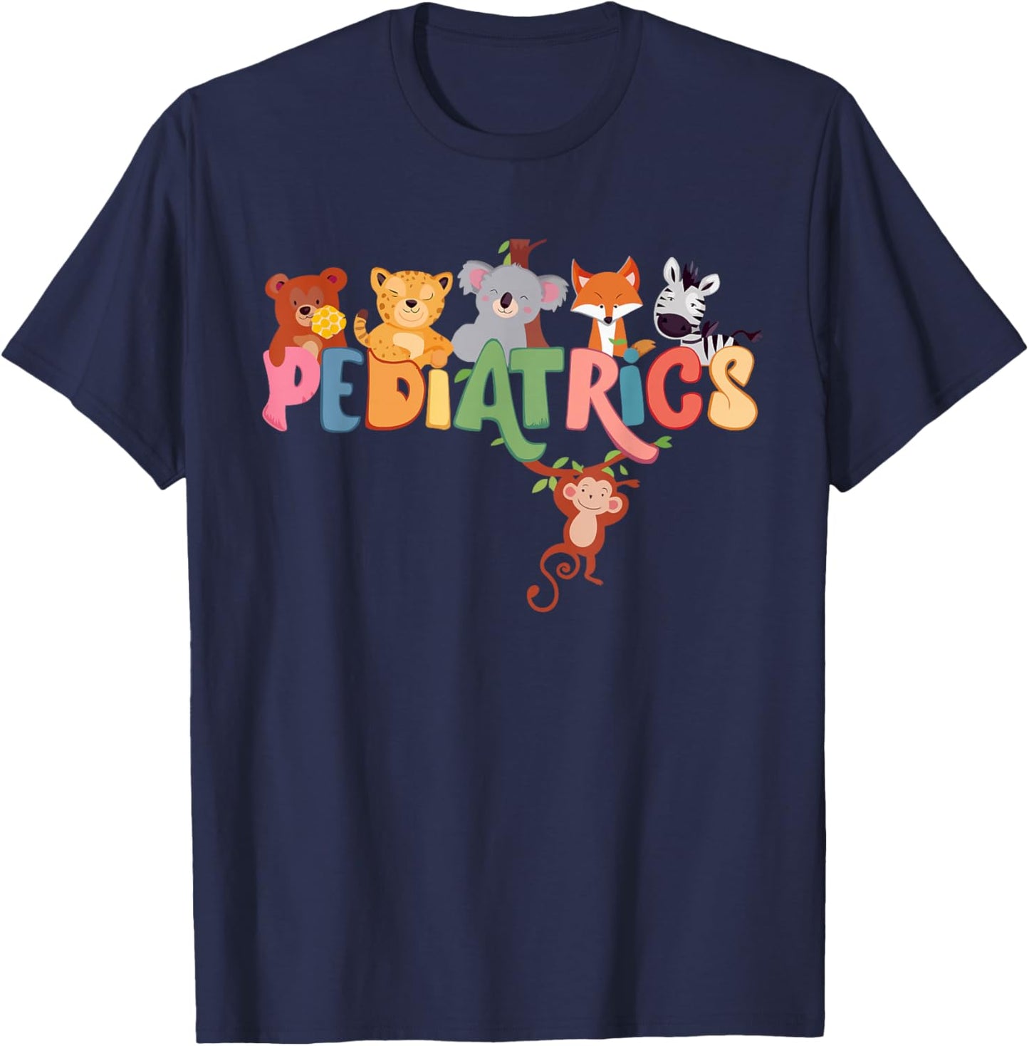 Pediatric Nurse PEDS Nursing Appreciation Pediatric Animal T-Shirt - T-Shirt | Navy