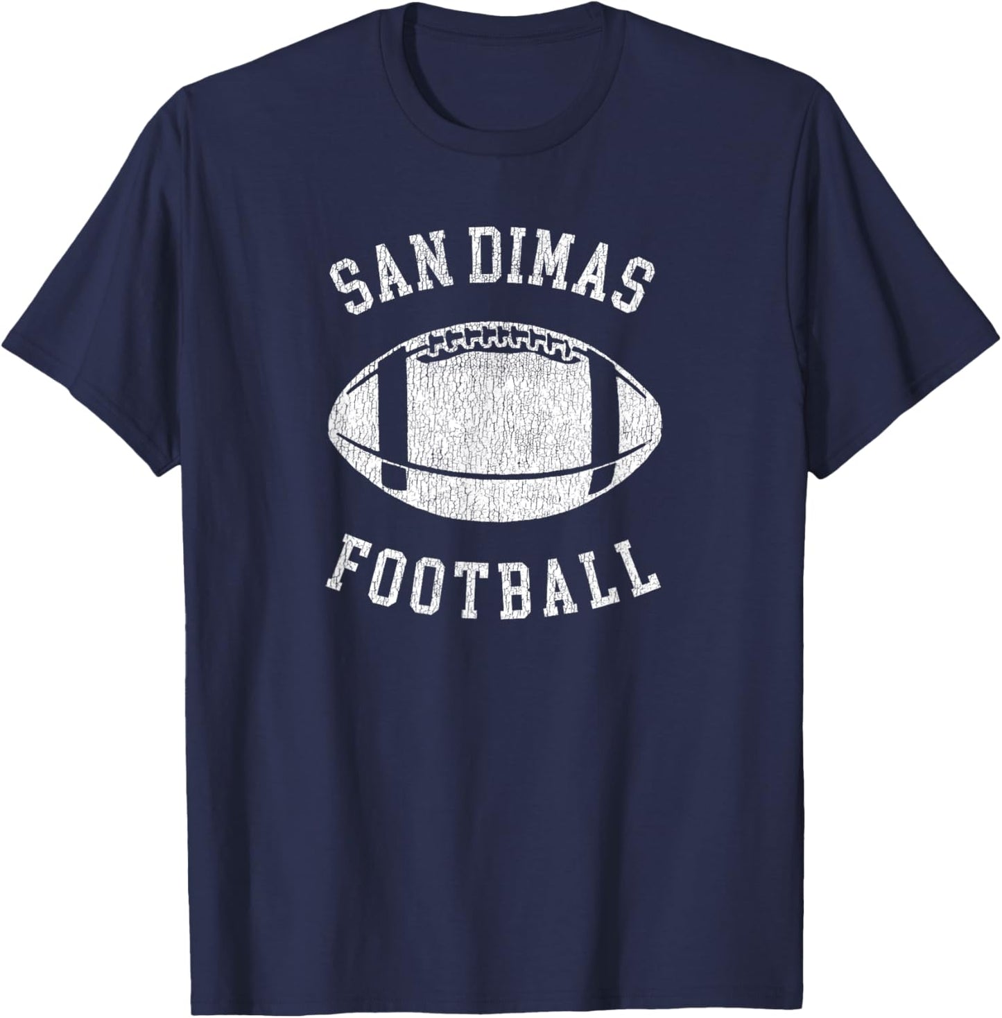 San Dimas Football Distressed Vintage 80's Throwback Classic T-Shirt - T-Shirt | Navy