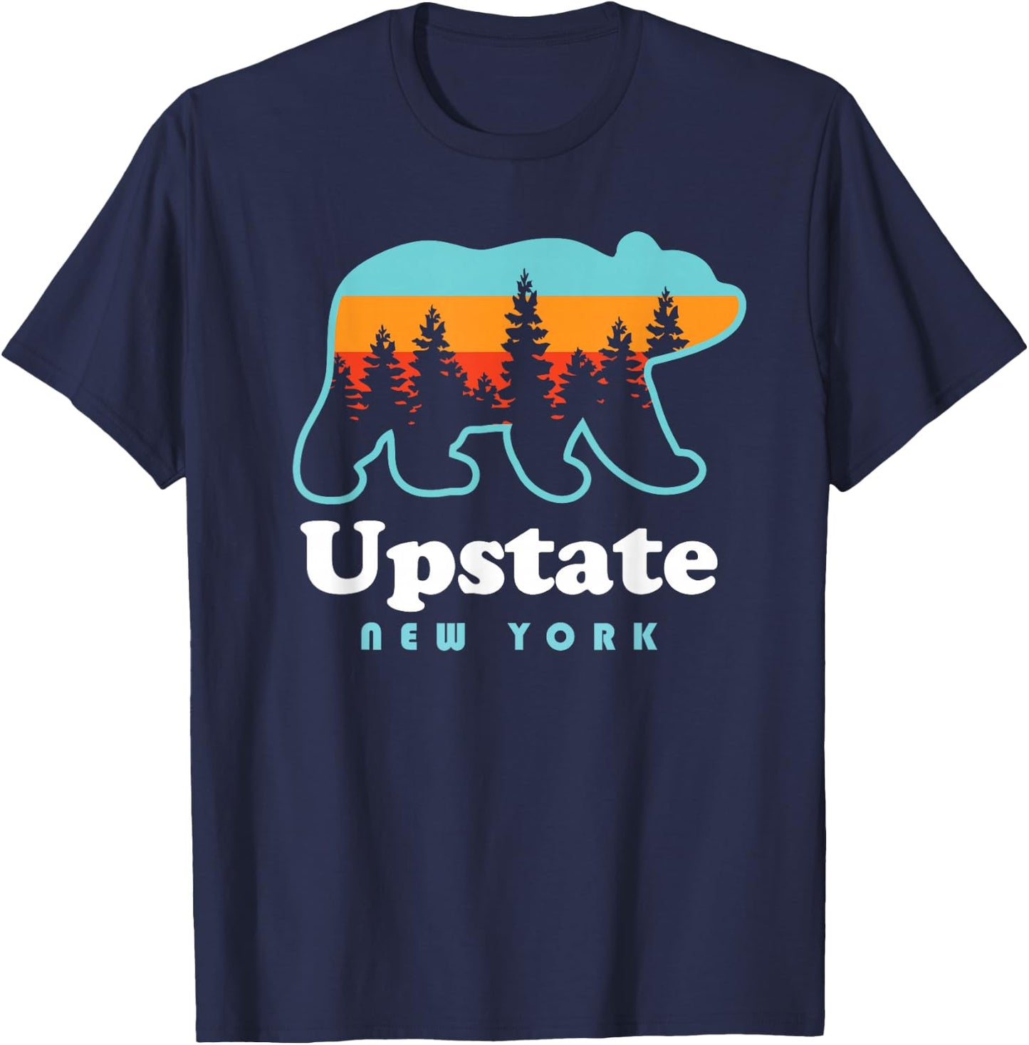 Upstate New York Shirt - Bear Upstate New York T-Shirt - T-Shirt | Navy