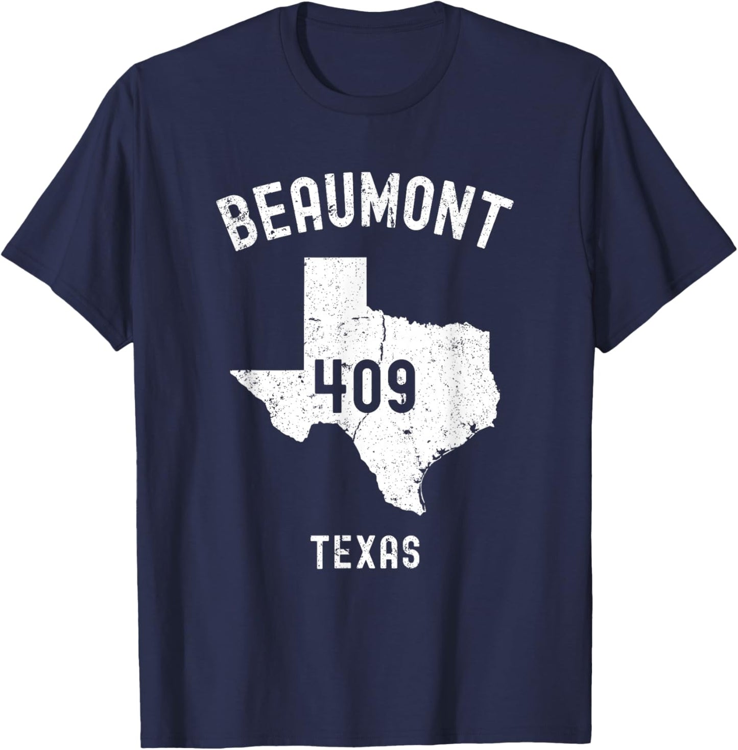 Beaumont Texas TX 409 Vintage Athletic Style T-Shirt - T-Shirt | Navy