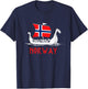 Boat Norwegian Flag Norway Viking Ship Norway T-Shirt - T-Shirt | Navy