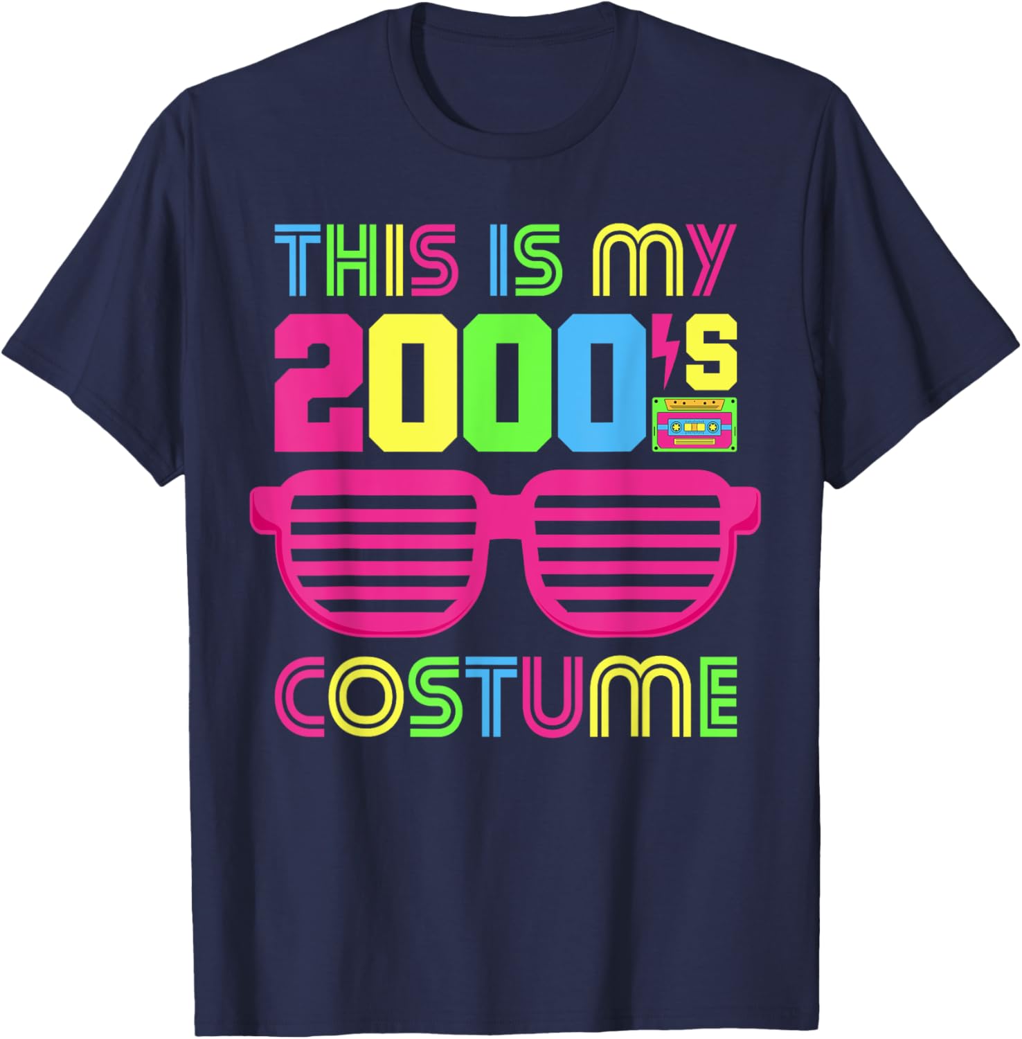 2000's Themed 00s Party 2000s Costume Early 2000s Outfit 00s T-Shirt - T-Shirt | Navy