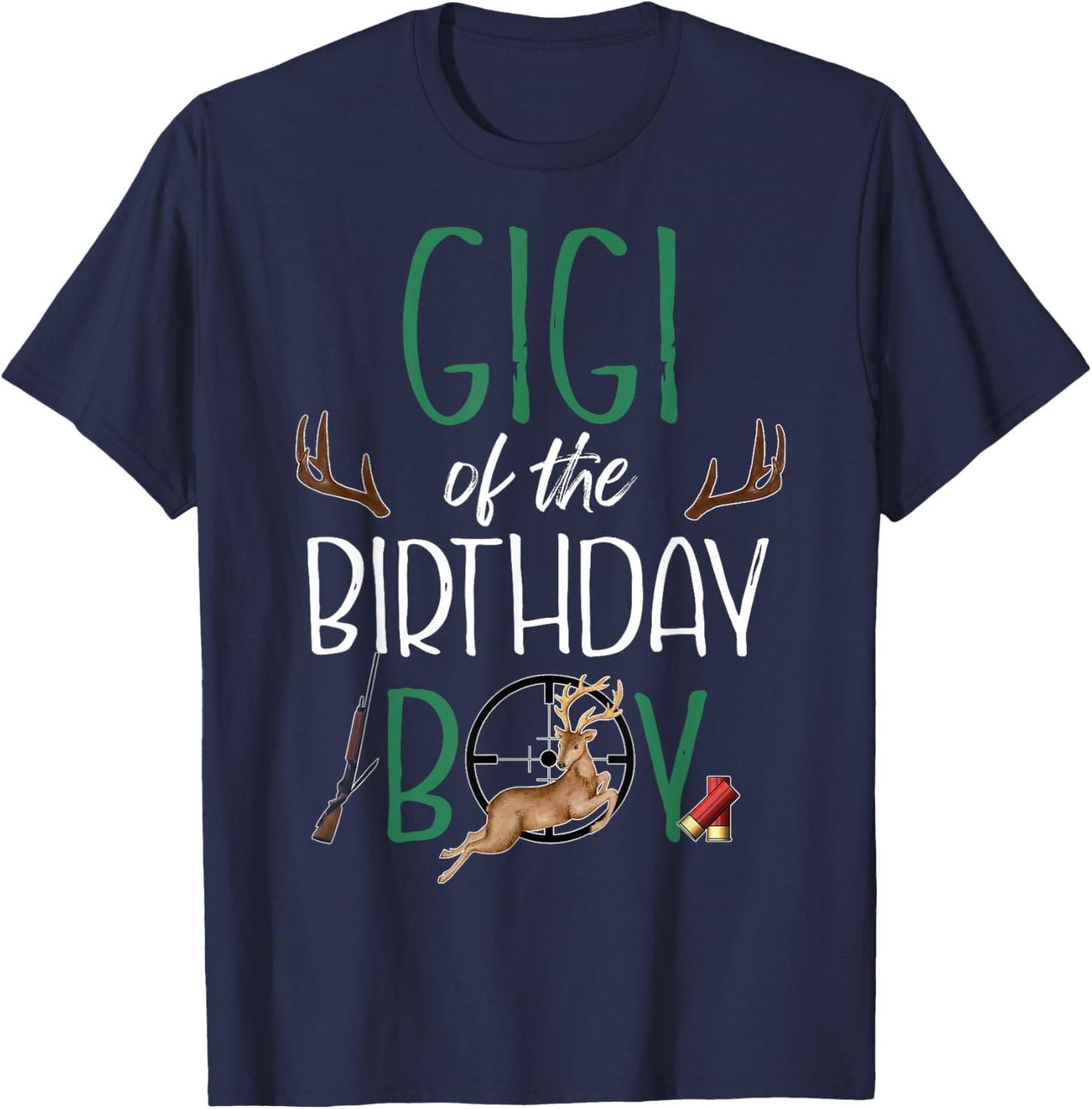 Gigi of The Birthday Boy Big One Birthday Deer Hunter T-Shirt - T-Shirt | Navy