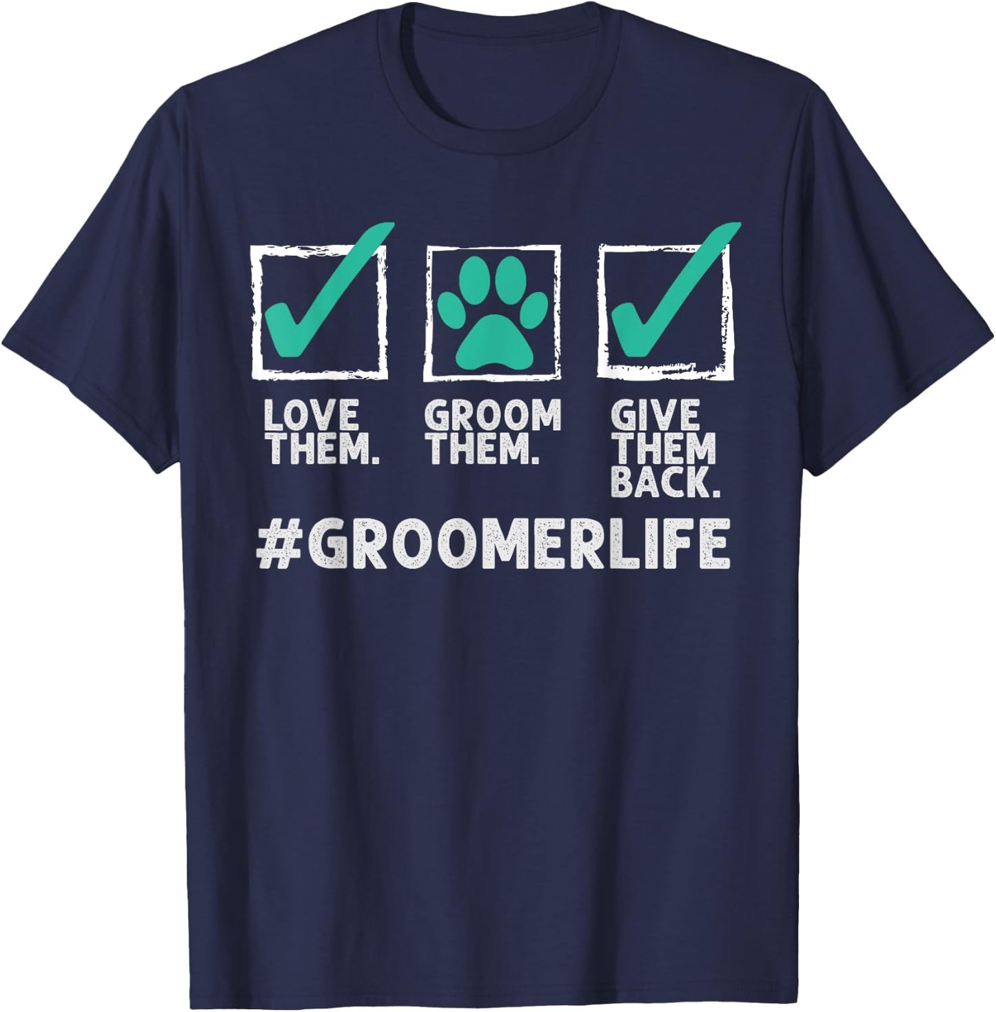 Funny Dog Groomer Gift Women Cool Pet Dog Grooming T-Shirt - T-Shirt | Navy