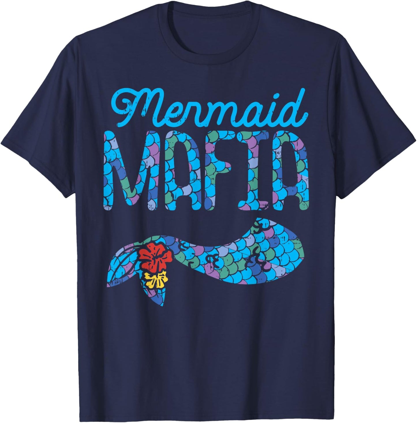 Mermaid Mafia Cute Tail Security Family Matching Party Gift T-Shirt - T-Shirt | Navy