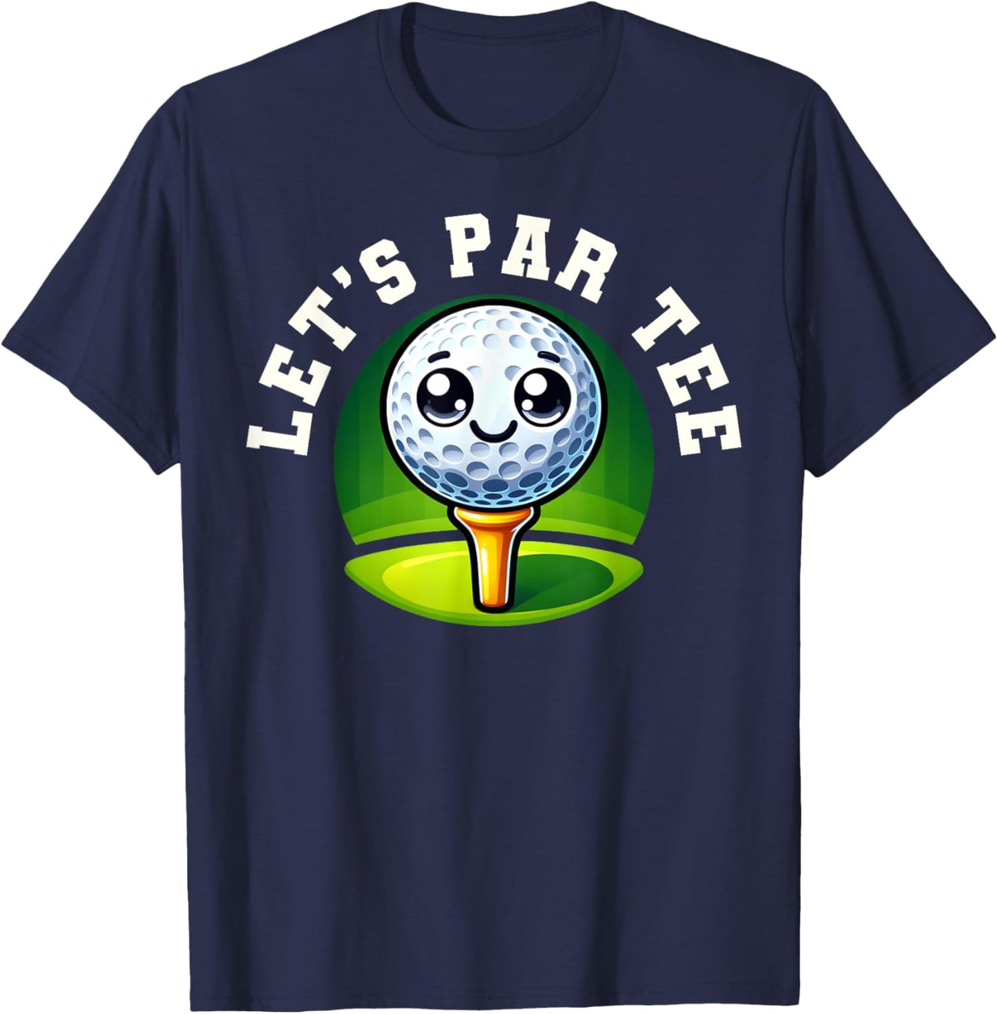Funny Kids Golf Graphic - Let's Par T-Shirt - T-Shirt | Navy