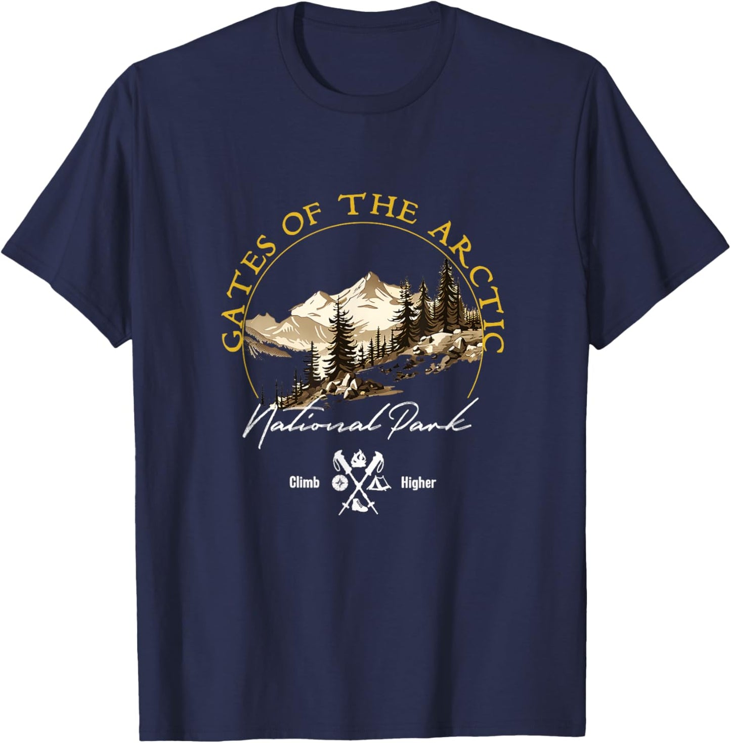 Gates of the Arctic National Park Retro Vintage Apparel T-Shirt - T-Shirt | Navy