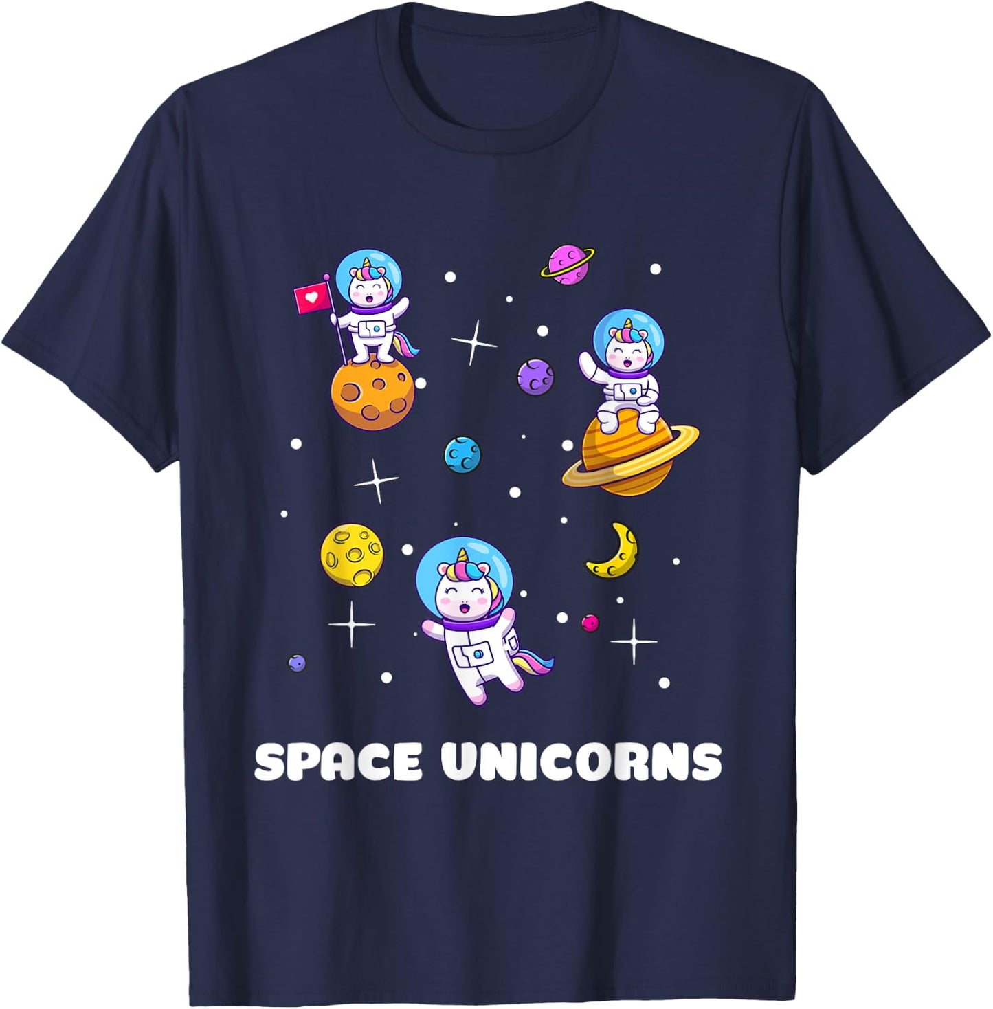 Space Unicorns Astronaut Funny Astronomy Lovers T-Shirt - T-Shirt | Navy