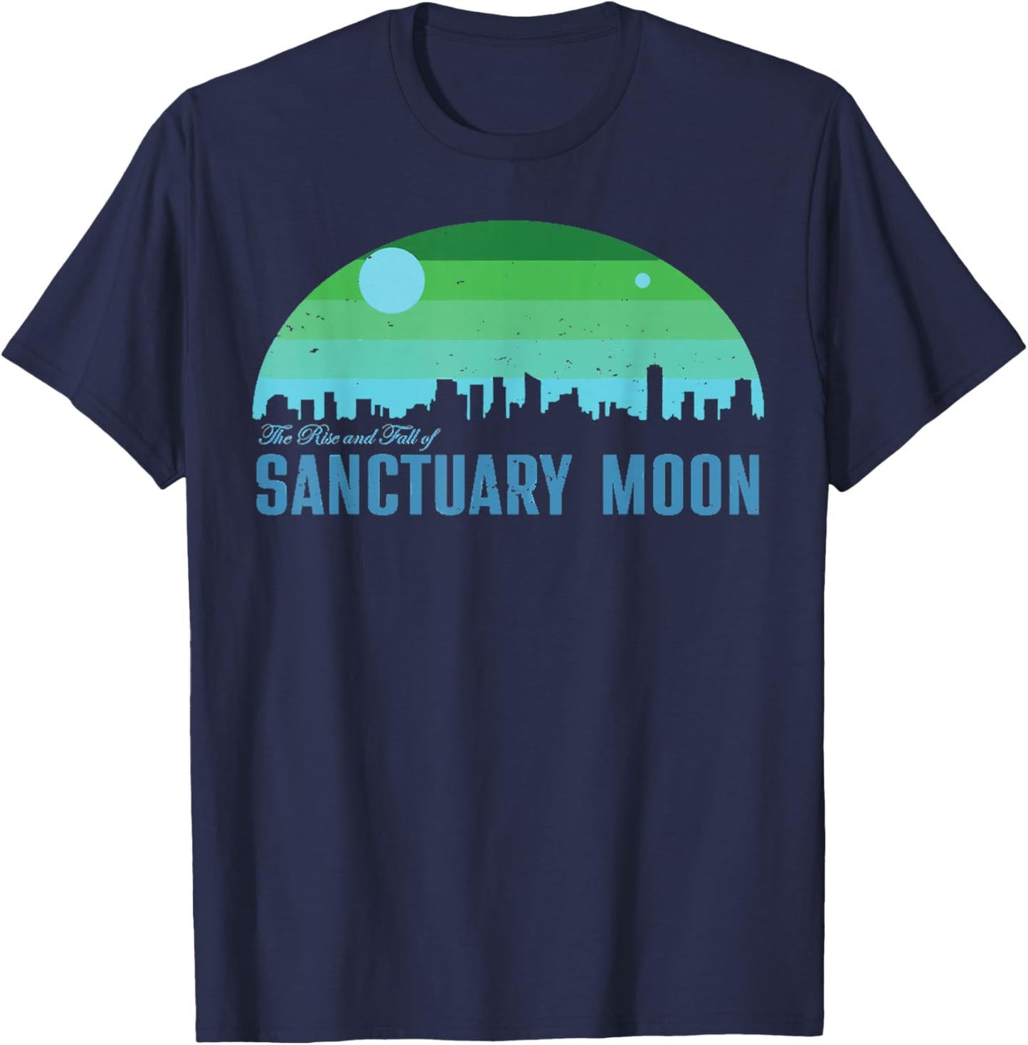Retro The Rise And Fall Of Sanctuary Moon T-Shirt - T-Shirt | Navy