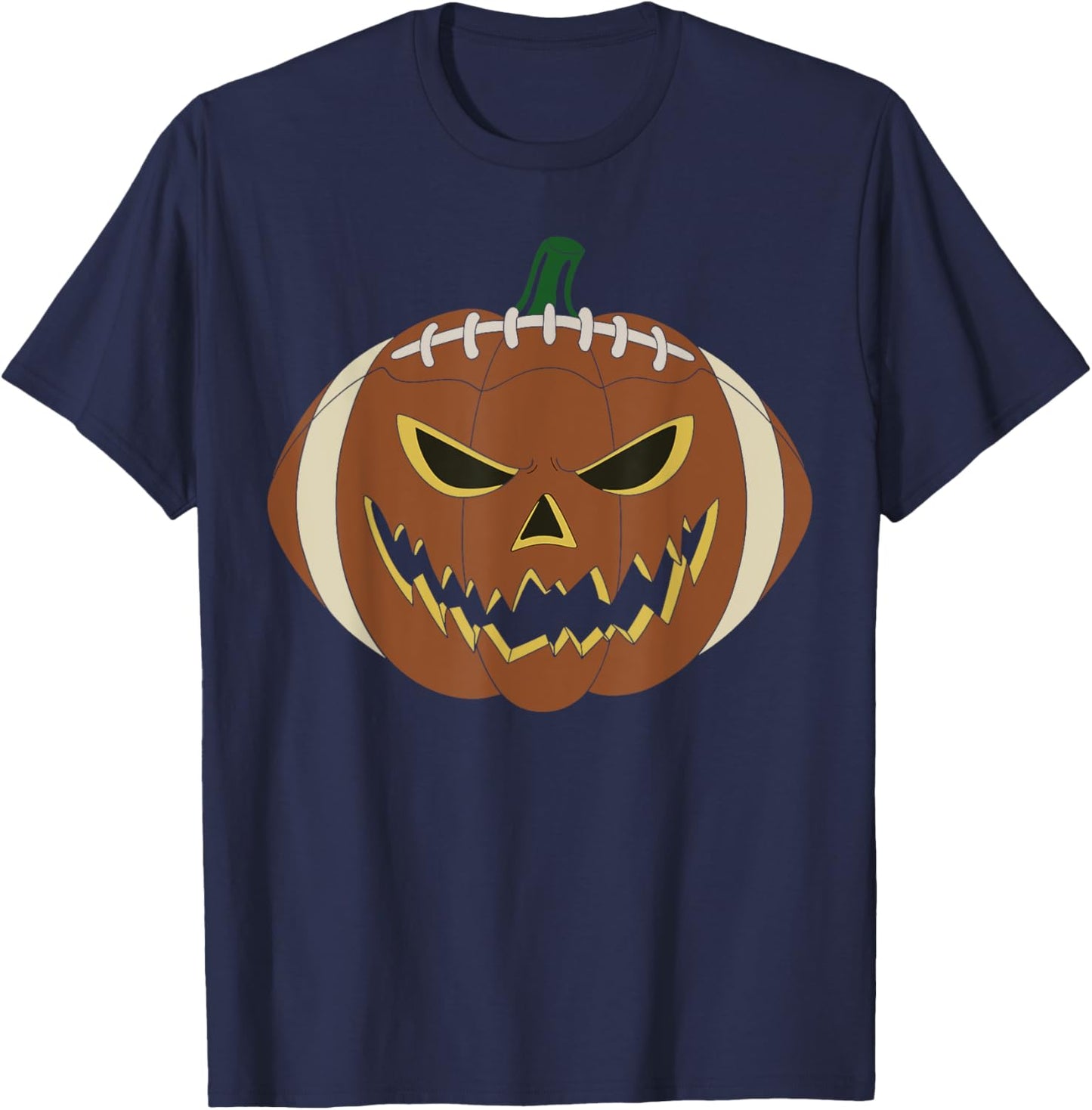 Vintage football Player Pumpkin Costume Halloween Scary T-Shirt - T-Shirt | Navy