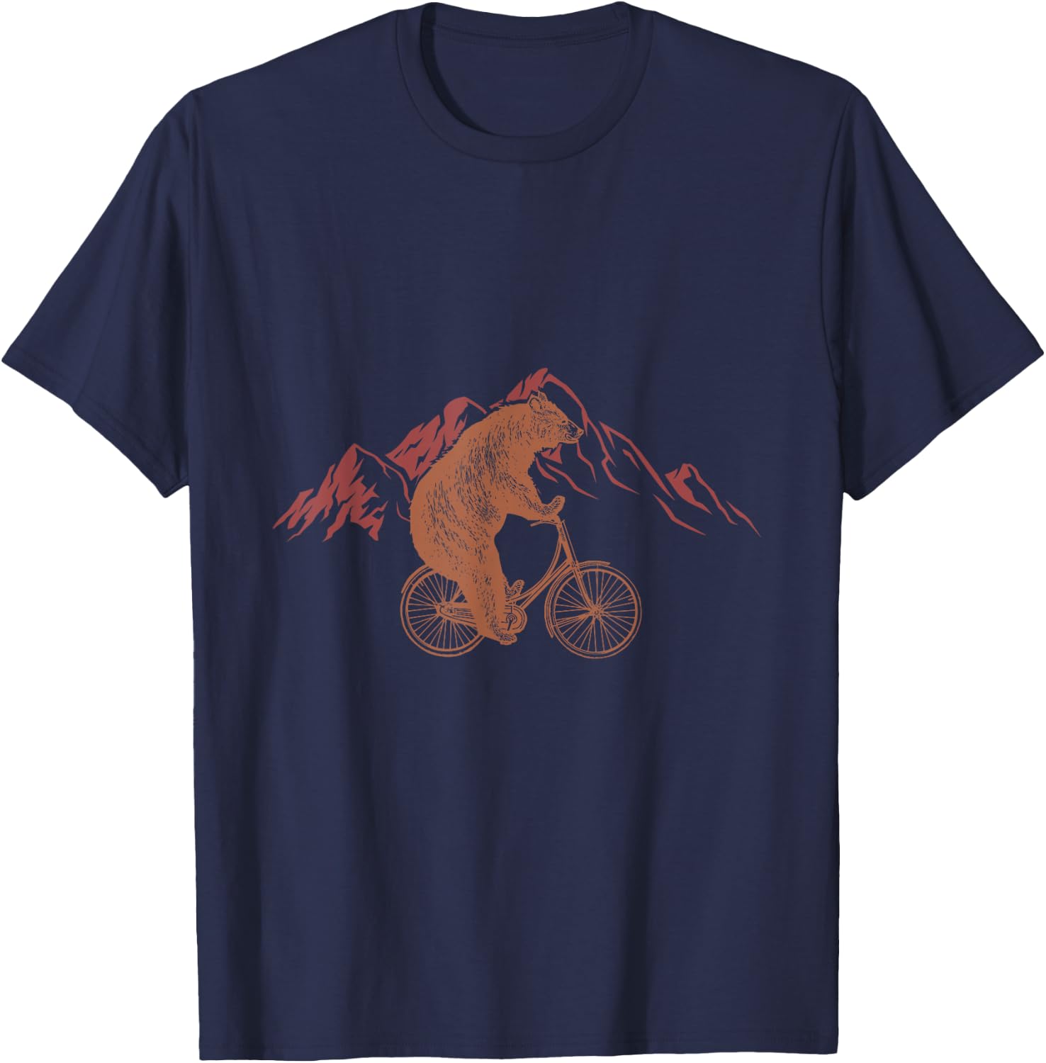 Bear Riding A Bicycle T-Shirt - T-Shirt | Navy