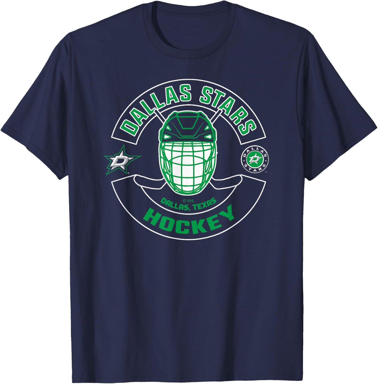 Dallas Stars Mask Black Officially Licensed T-Shirt - T-Shirt | Navy