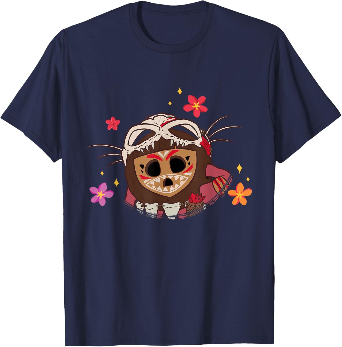 Disney Moana 2 Big Face Kotu Tropical Flowers Costume T-Shirt - T-Shirt | Navy