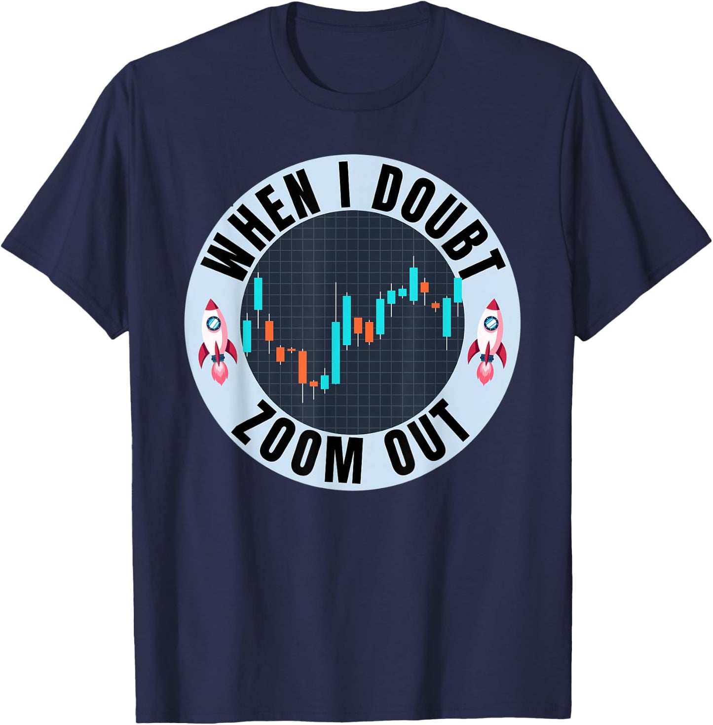 AMC - Apes Together Strong - When In Doubt Zoom Out T-Shirt - T-Shirt | Navy