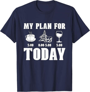 My Plan For Today Western Horse Riding Cowboy Cutting Horse T-Shirt - T-Shirt | Navy