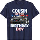 Cousin Of The Birthday Boy Policeman Officer Party T-Shirt - T-Shirt | Navy