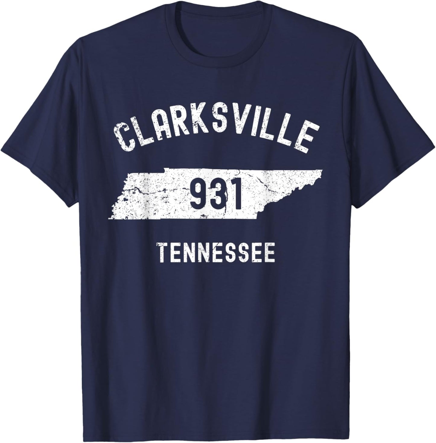 Clarksville Tennessee TN 931 Vintage Athletic Style T-Shirt - T-Shirt | Navy