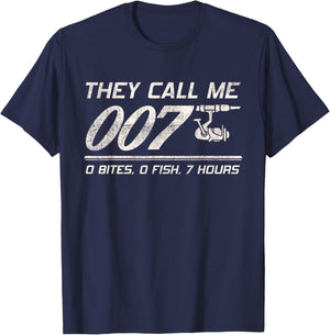 4anglers Fisherman Joke Dad - They Call Me 007 - Funny Fishing Humor T-Shirt - T-Shirt | Navy