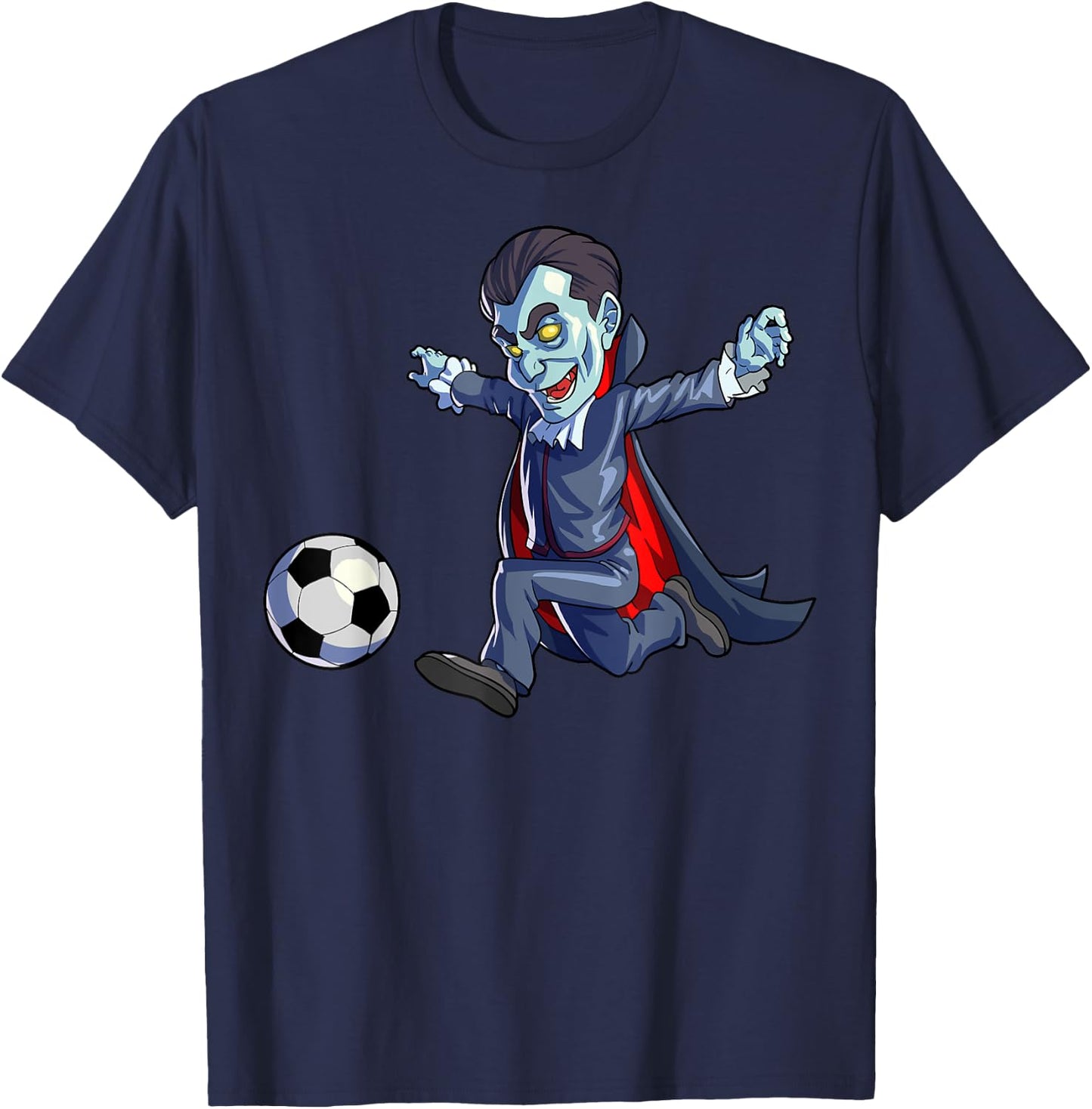 Soccer Vampire Halloween Men Boys Soccer Halloween T-Shirt - T-Shirt | Navy
