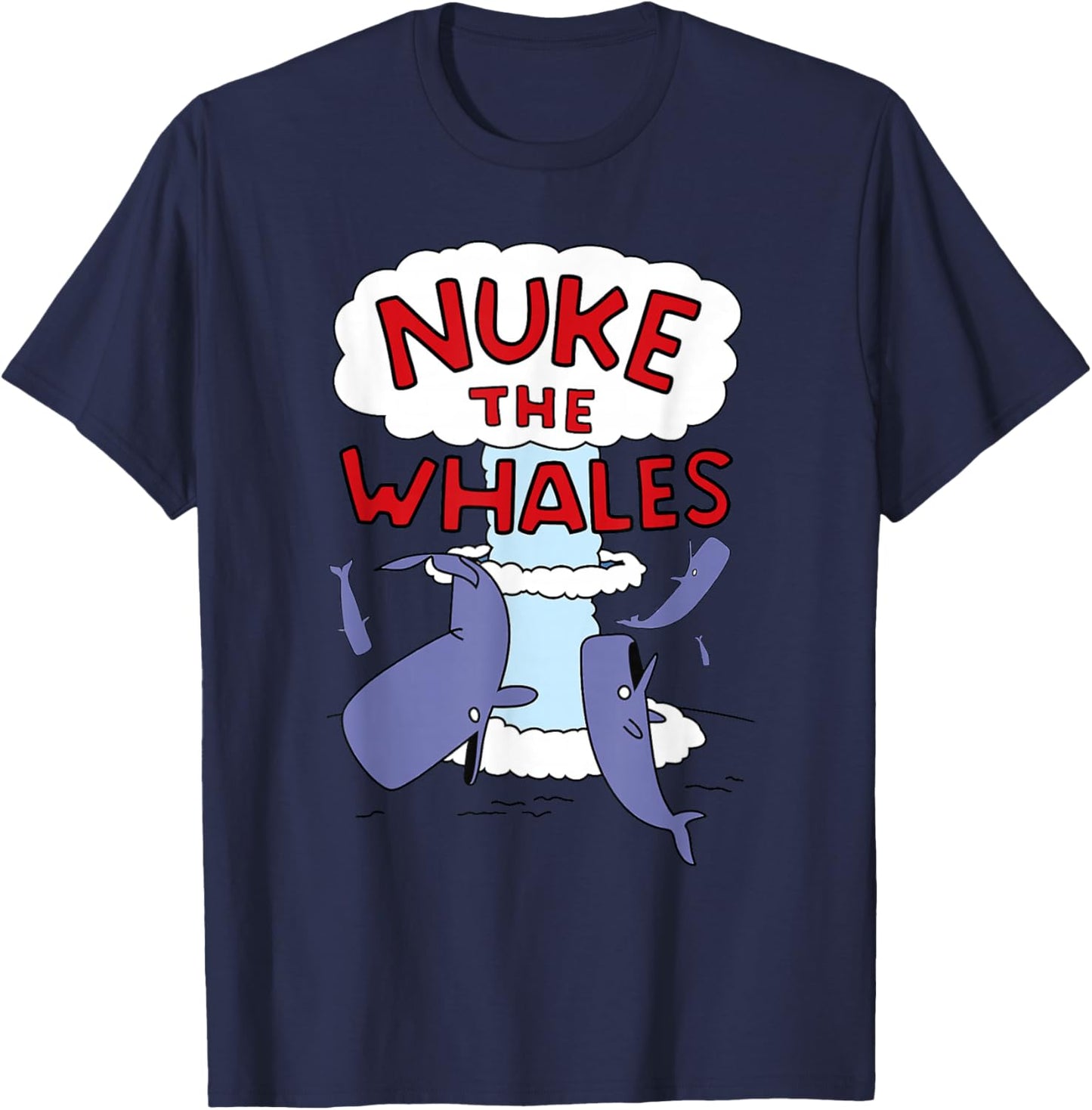 Nuke The Whales Lisa Nelson Design T-Shirt - T-Shirt | Navy