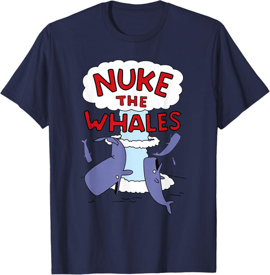 Nuke The Whales Lisa Nelson Design T-Shirt - T-Shirt | Navy