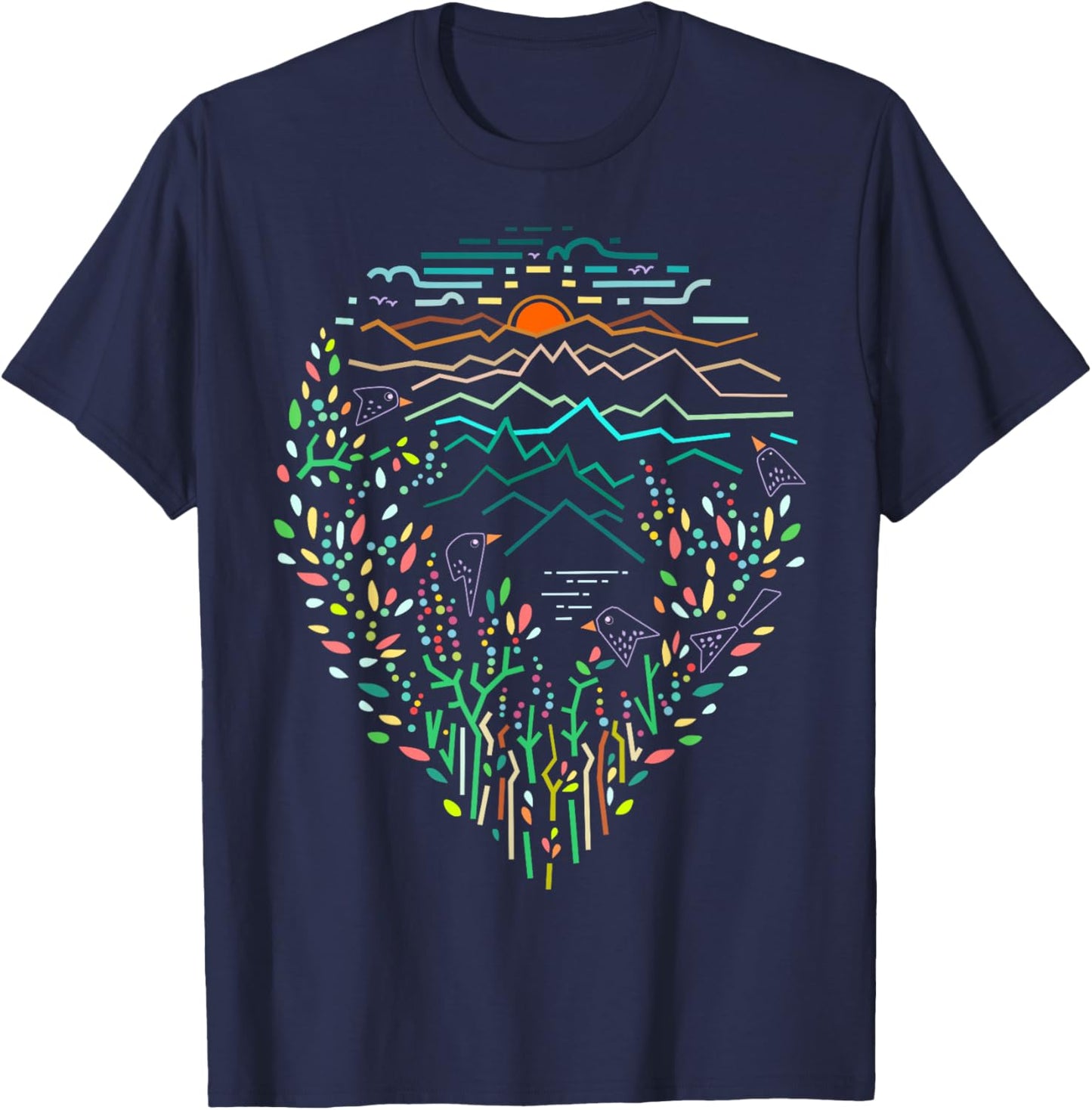Over the trees listen birds sing Ponder upon GOD's creation T-Shirt - T-Shirt | Navy