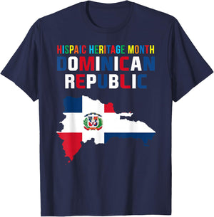 Hispanic Heritage Month Dominican Republic Flag Dominican T-Shirt - T-Shirt | Navy