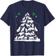 Wolf Christmas Tree Funny Christmas Pajama Animals Lover T-Shirt - T-Shirt | Navy