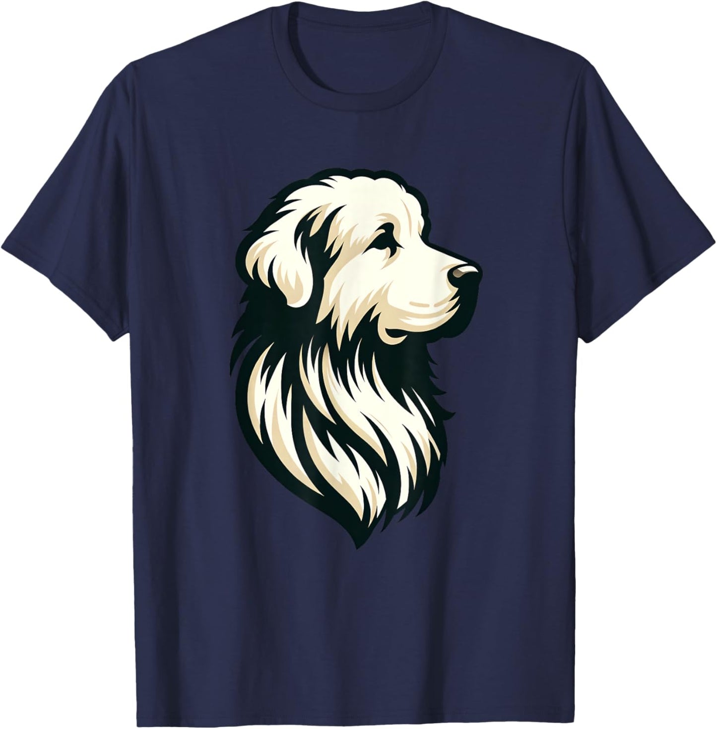 Great Pyrenees Pyr Minimalist Simple Dog Mom Dad Boys Girls T-Shirt - T-Shirt | Navy