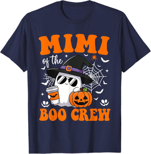 Mimi Boo Crew Groovy Ghost Matching Family Halloween T-Shirt - T-Shirt | Navy