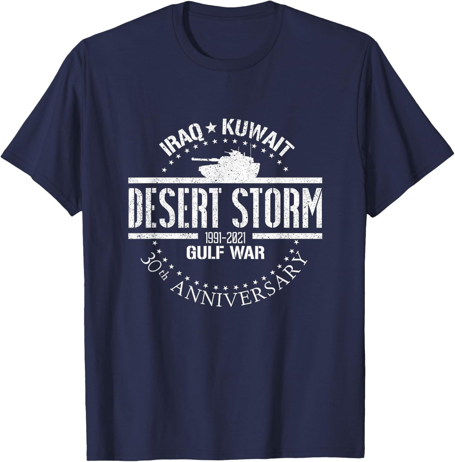 Desert Storm 30th Anniversary 1991 Gulf War Veteran Military T-Shirt - T-Shirt | Navy