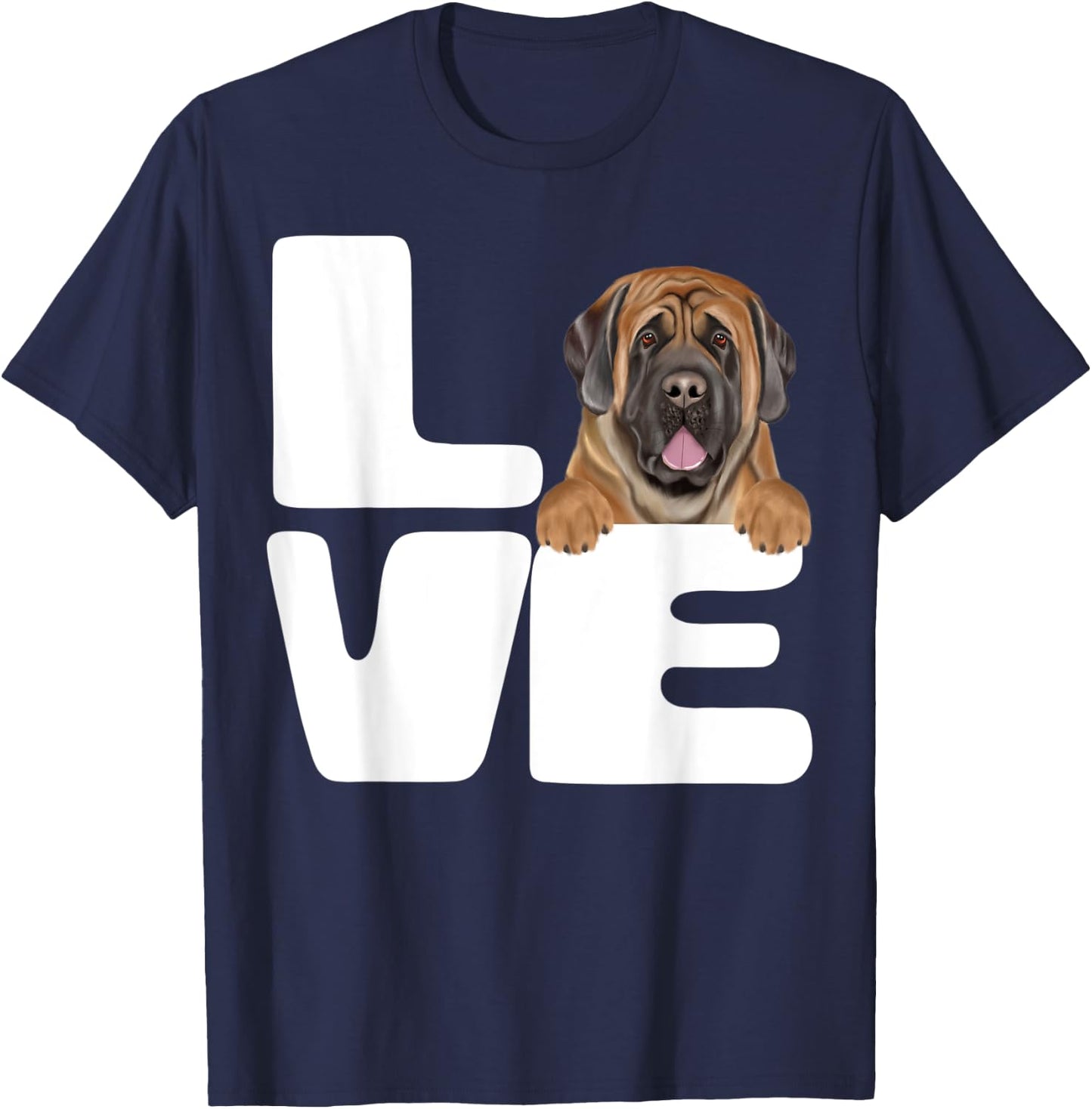 I Love My Mastiff Dog Lover Women Kids T-Shirt - T-Shirt | Navy
