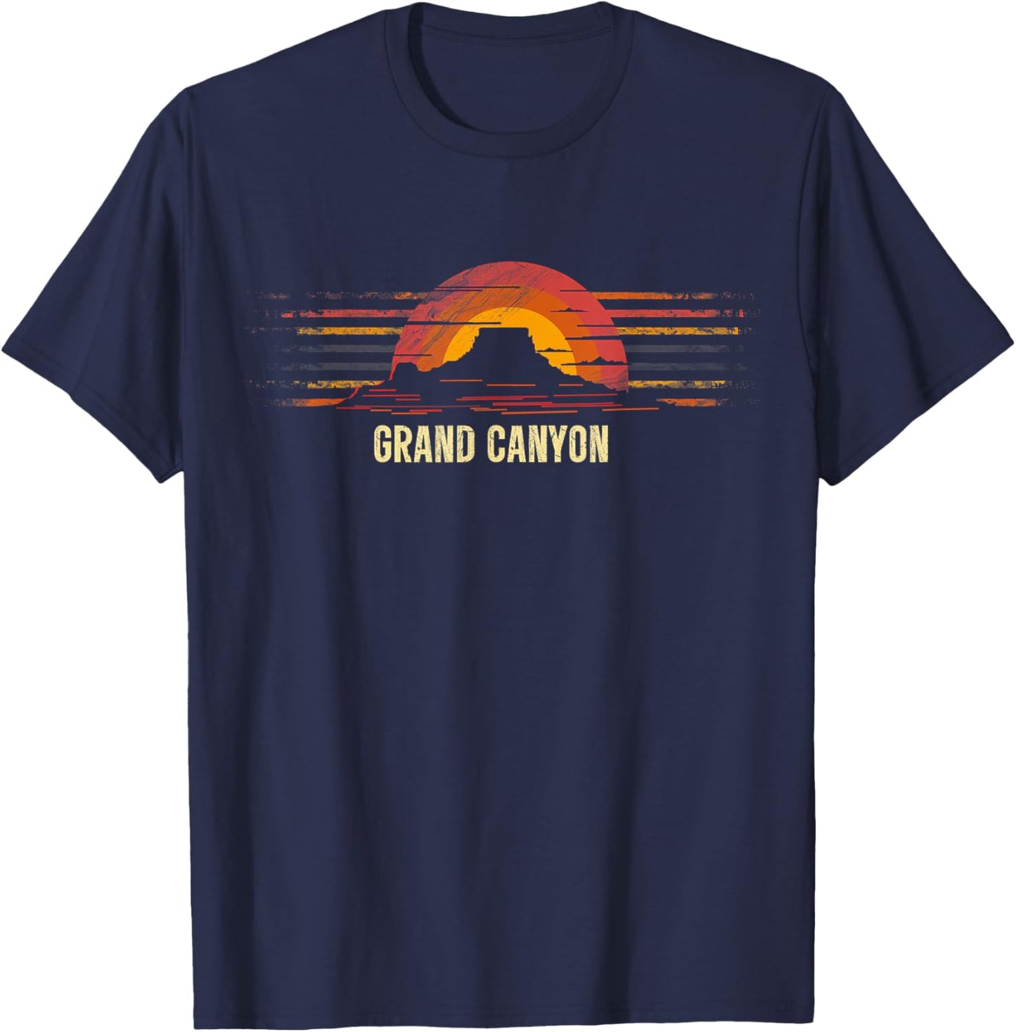Grand Canyon - US National Park Vintage Men Women Kids Retro T-Shirt - T-Shirt | Navy