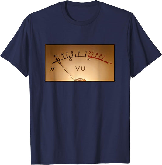 VU Meter Audiofile Music Producer Vintage Retro Studio Gear T-Shirt - T-Shirt | Navy