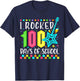 I Rocked 100 Days Of School Happy 100th Day Teacher Kids T-Shirt - T-Shirt | Navy