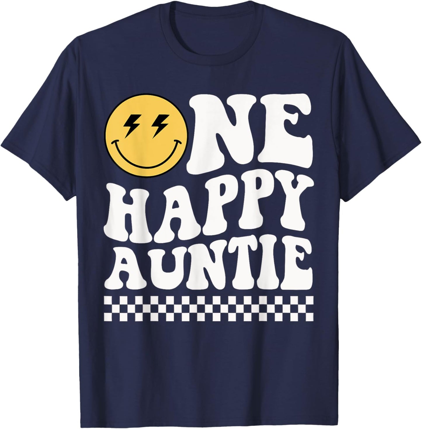 One Happy Dude Auntie 1st Birthday Family Matching T-Shirt - T-Shirt | Navy