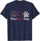 Peace Love Dogs Floral Dog Paw Dog Mom Cute Mother's Day T-Shirt - T-Shirt | Navy