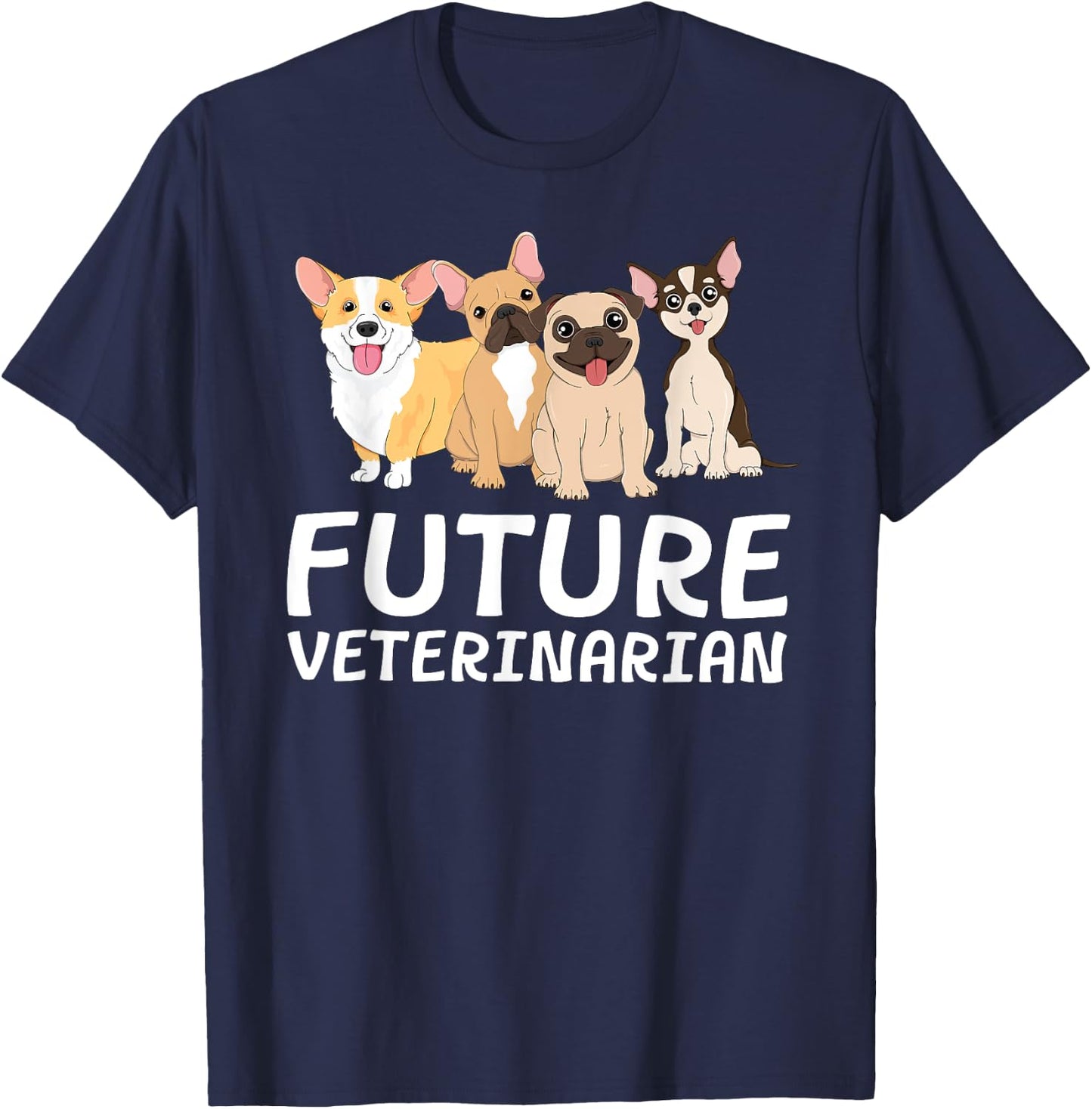 Future Veterinarian Vet Tech Student Graduation Dogtor Dog T-Shirt - T-Shirt | Navy