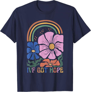 Retro IVF Got Hope Inspiration IVF Mom Fertility Surrogate T-Shirt - T-Shirt | Navy