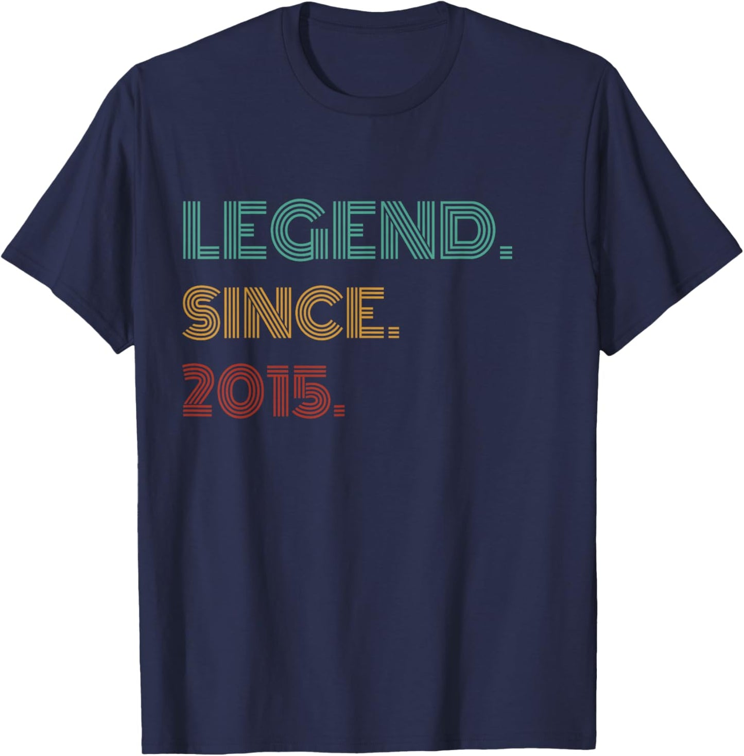 10 Years Old Legend Since 2015 10th Birthday T-Shirt - T-Shirt | Navy