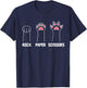 Rock Paper Scissors Cat Paws Cute Cat Funny Cat T-Shirt - T-Shirt | Navy