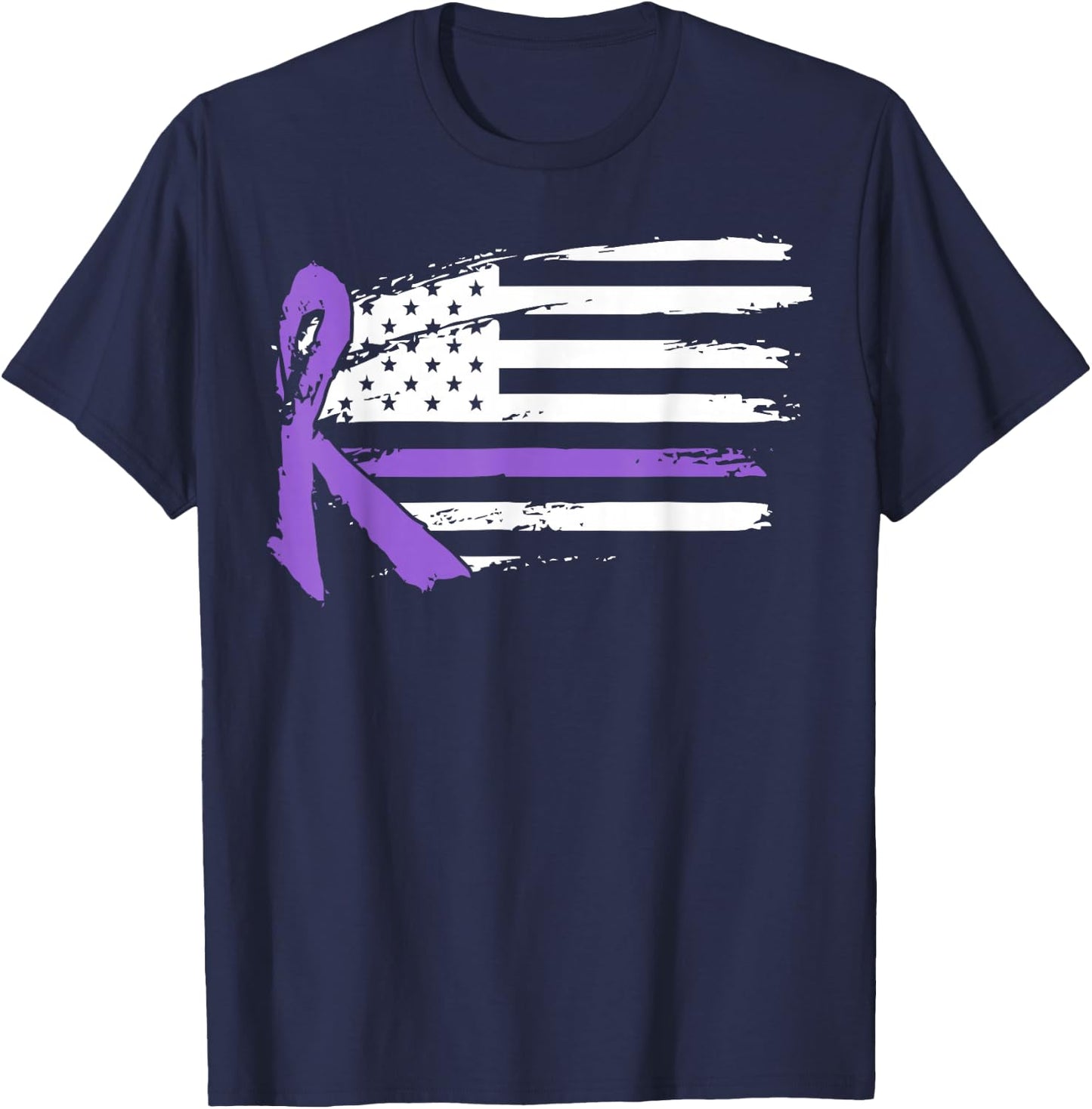 Lupus Awareness Month American Flag Autoimmune Disease T-Shirt - T-Shirt | Navy
