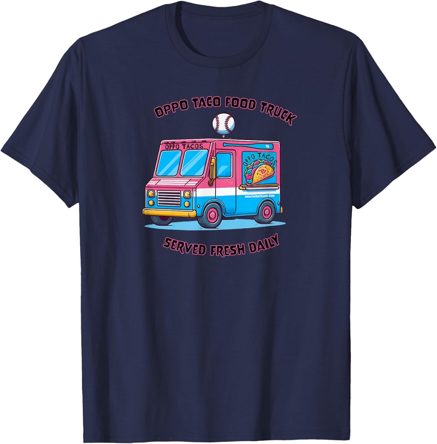 Baseball Oppo Taco Food Truck T-Shirt - T-Shirt | Navy