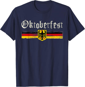 Vintage Oktoberfest Octoberfest German Drinking Festival T-Shirt - T-Shirt | Navy