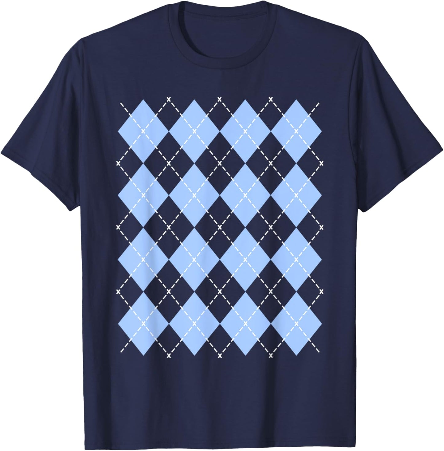 50s Rockabilly Sock Hop Vintage 1950s Clothing Retro Argyle T-Shirt - T-Shirt | Navy