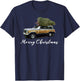 Vintage Surf Wagon SUV Merry Christmas Tree on a Truck T-Shirt - T-Shirt | Navy