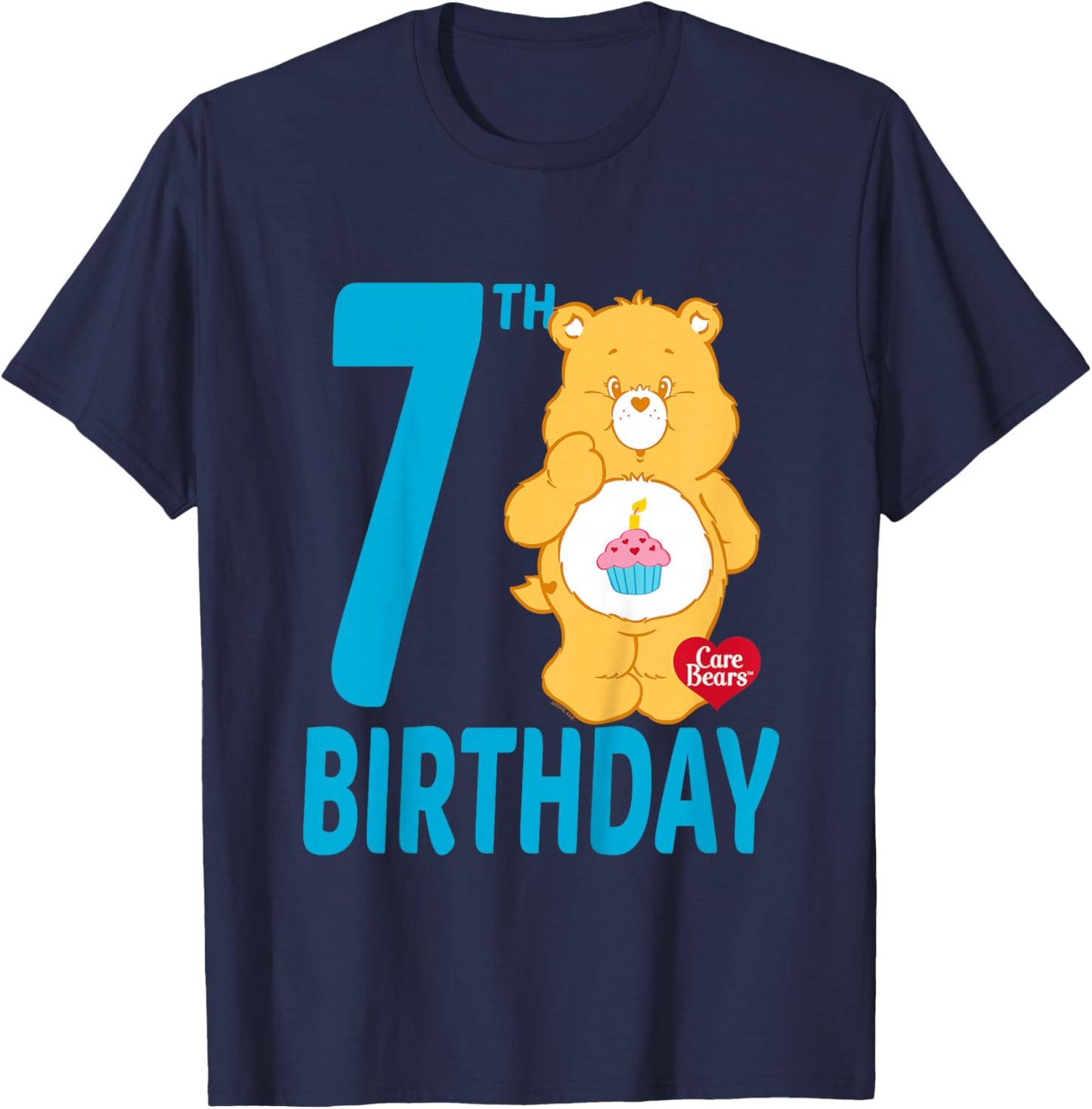 Care Bears Birthday Bear Celebrates A 7th Birthday T-Shirt - T-Shirt | Navy